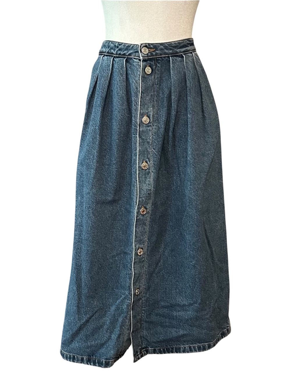 MSGM Milano Raw denim skirt with front metal button fastening SZ IT 38 US 4